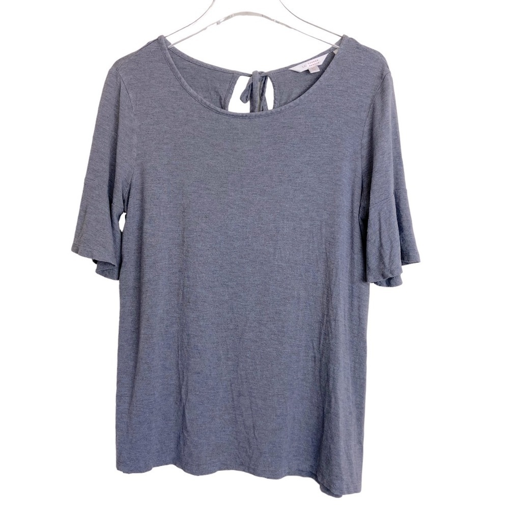 LC Lauren Conrad Grey Bell Sleeve Pullover Top Size Medium